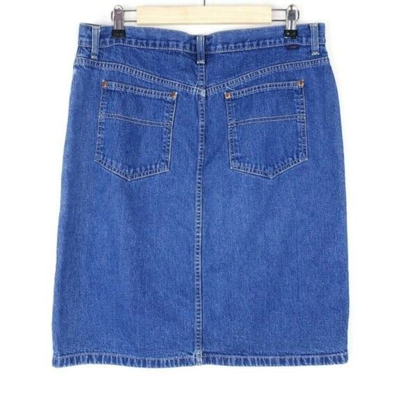 Vintage Tommy Hilfiger 90's Denim Front Slit Skirt - Picture 2 of 7